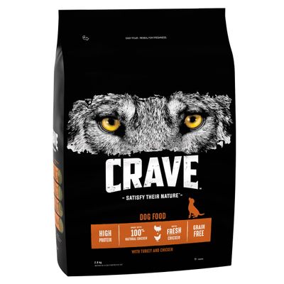 CRAVE Trockenfutter für ausgewachsene Hunde mit Truthahn und Huhn