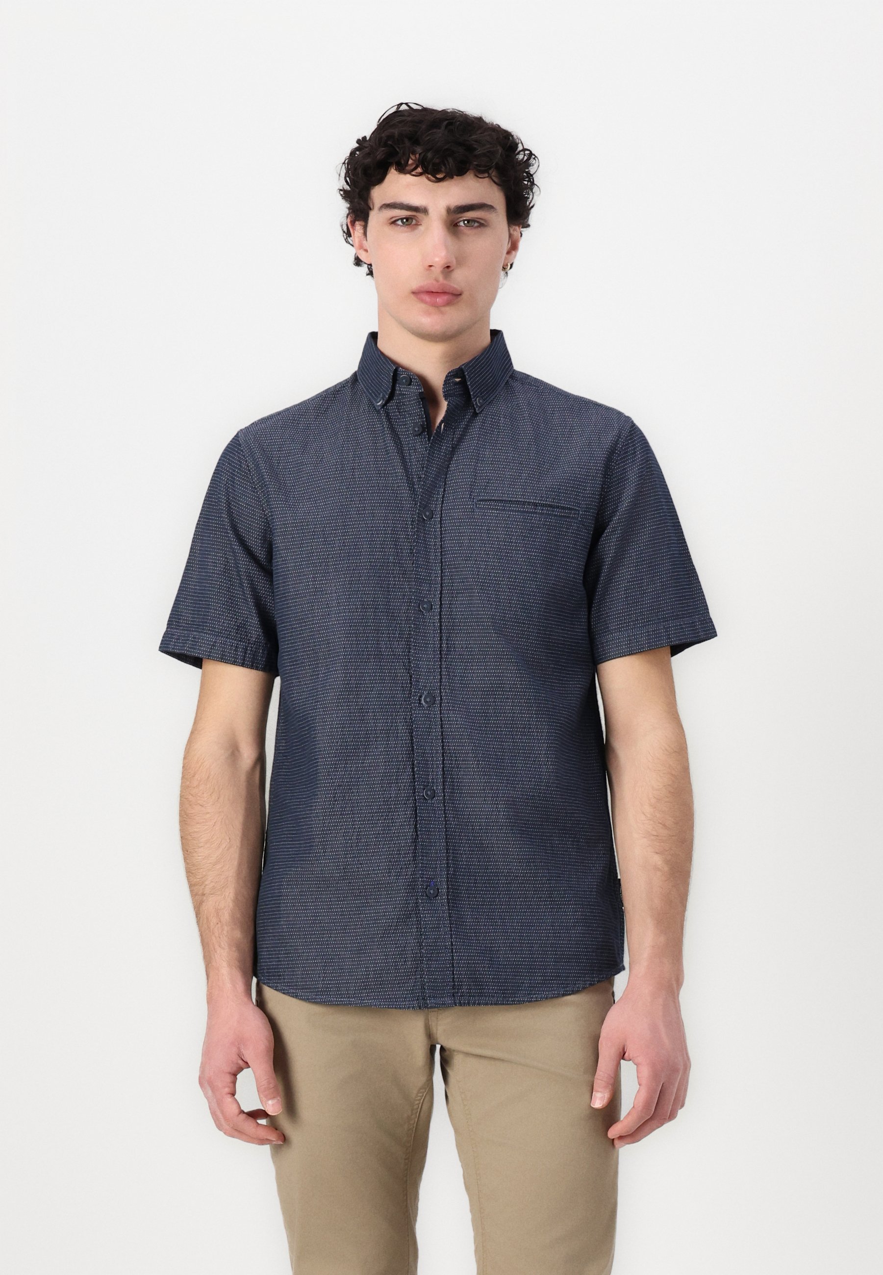 TOM TAILOR STRUCTURED SHIRT - Skjorte - navy