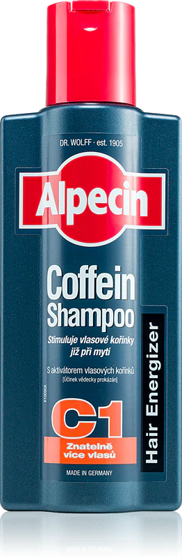Alpecin Hair Energizer Coffein Shampoo C1 is een shampoo met cafeïne voor mannen die de haargroei stimuleert.