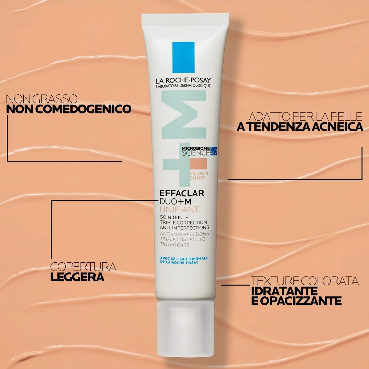 LA ROCHE-POSAY Effaclar Duo +M Unifiant Medium 40 ml Corrigerende, egaliserende en zuiverende behandeling