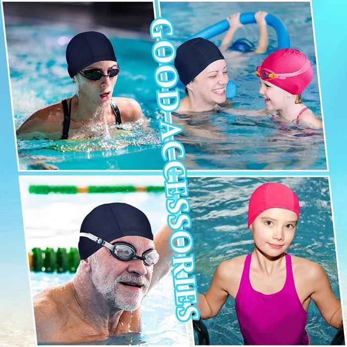 Gorro de natación elástico - 2 piezas - Negro - Cómodo - Duradero - Unisex