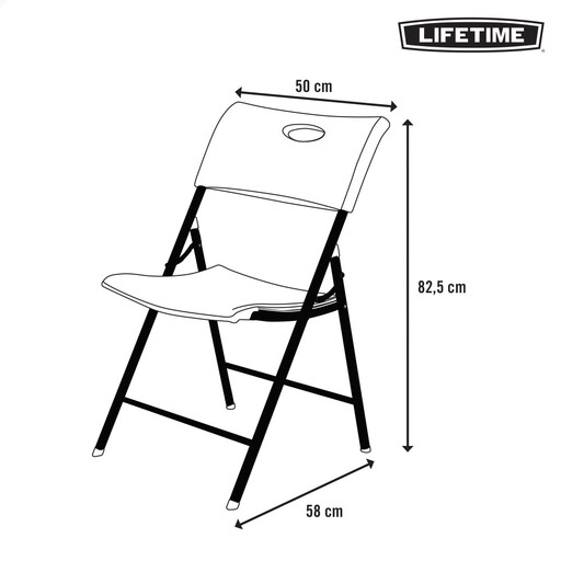  Pakke med 4 hvide klapstole Lifetime