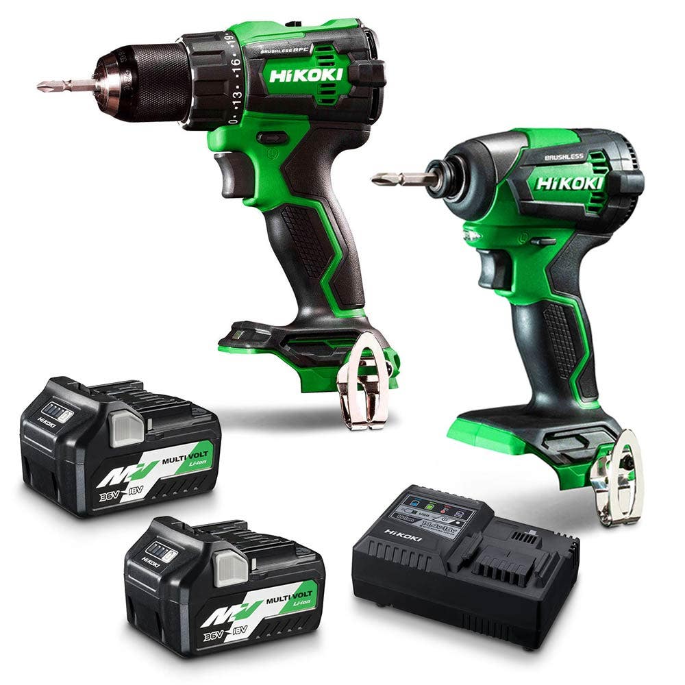 HiKOKI 18V MultiVolt Brushless Battery Pack 2 peças 2 x 2,5/5,0 Ah KC18DE(HAZ)