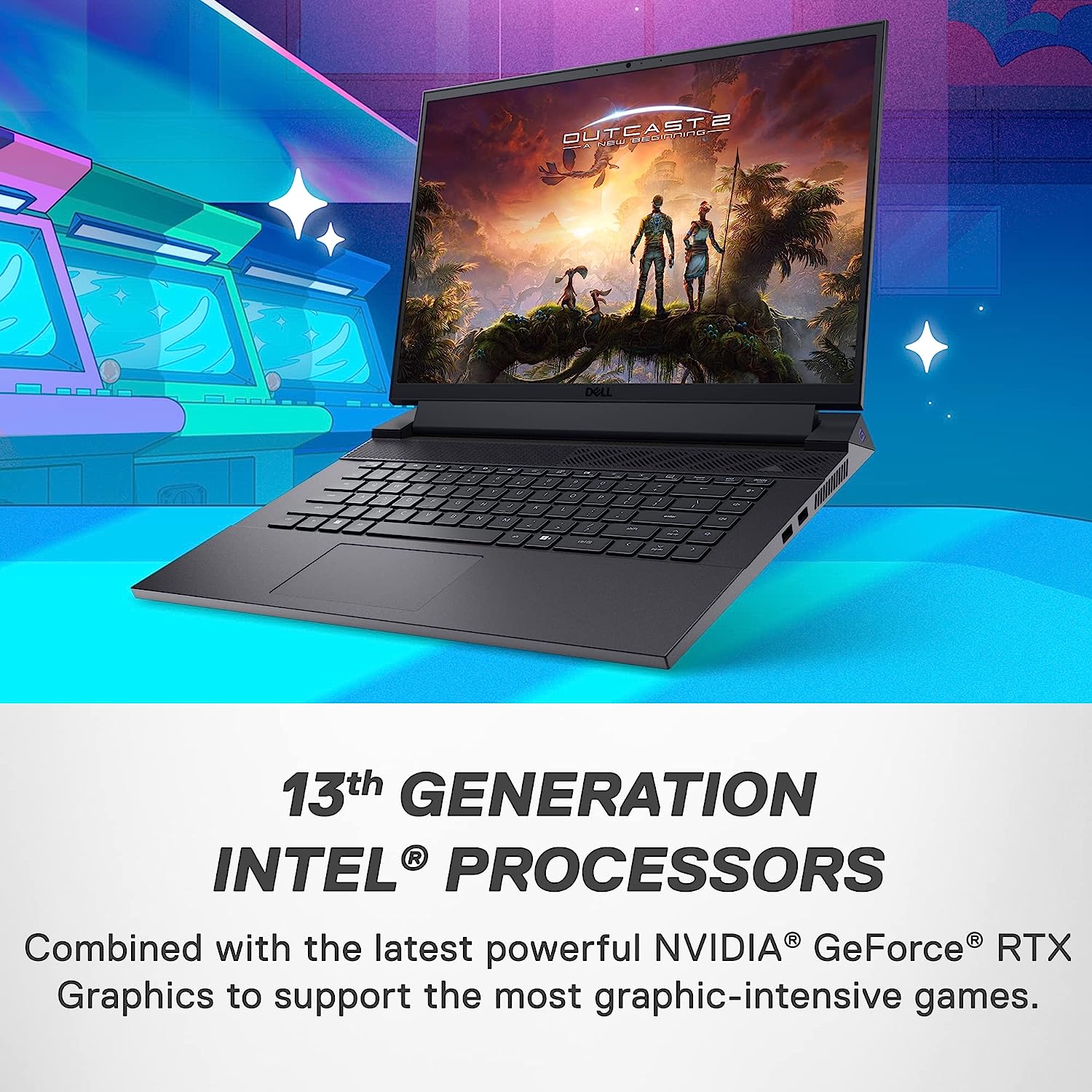 Laptop do gier Dell G16 7630 – 16 cali (2560 x 1600), wyświetlacz QHD+ 165 Hz, 3 ms, procesor Intel Core i9-13900HX, 16 GB pamięci RAM DDR5, dysk SSD 1 TB, karta graficzna NVIDIA GeForce RTX 4070 8 GB GDDR6, system Windows 11 Home – metaliczny odcień nocy
