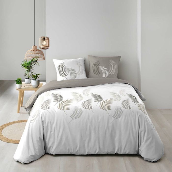 Housse de couette 260 x 240 cm + 2 taies – Coton 57 fils – Goyave