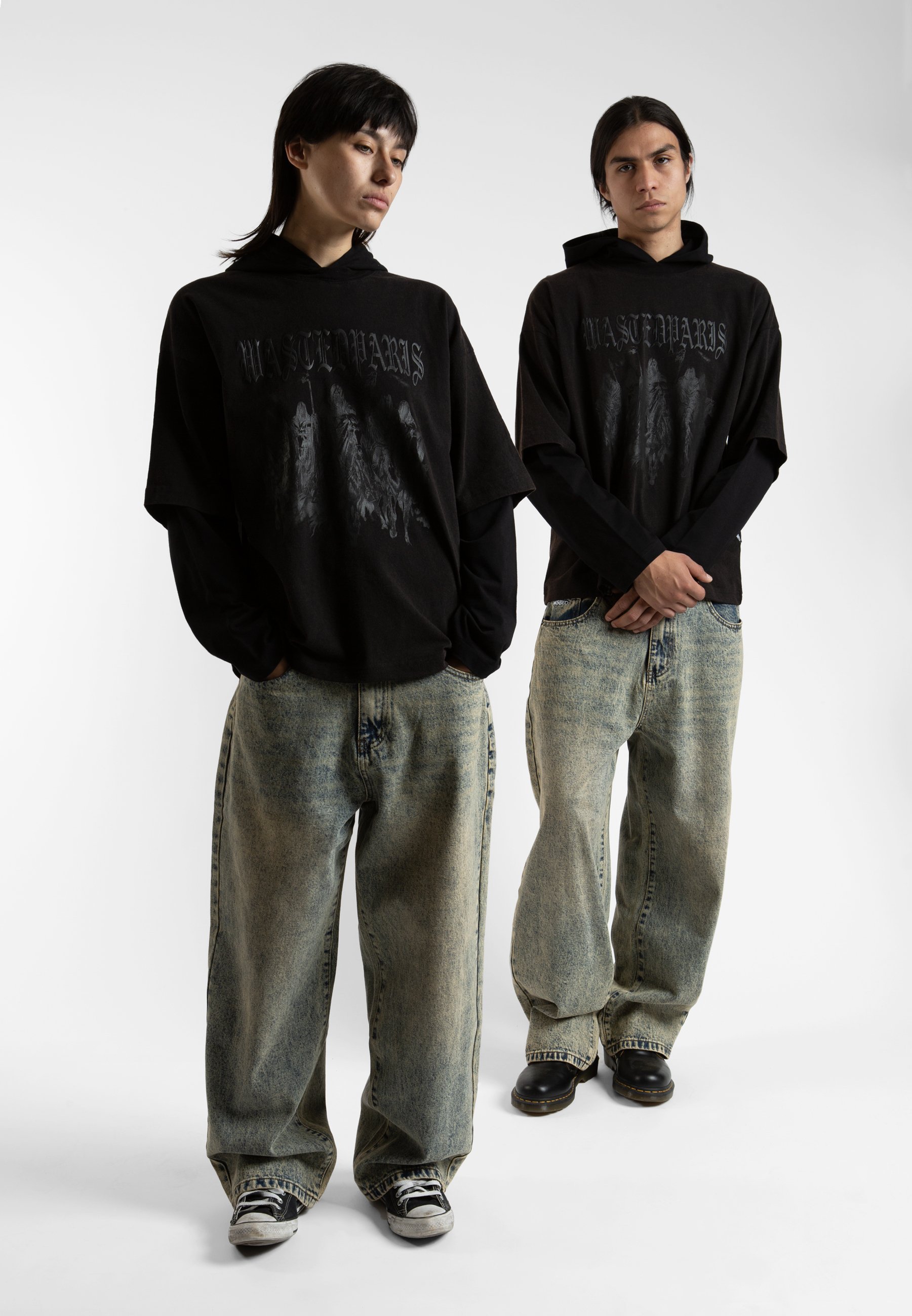 Wasted Paris NECROMANCER UNISEX - Top met lange mouwen - vervaagd zwart