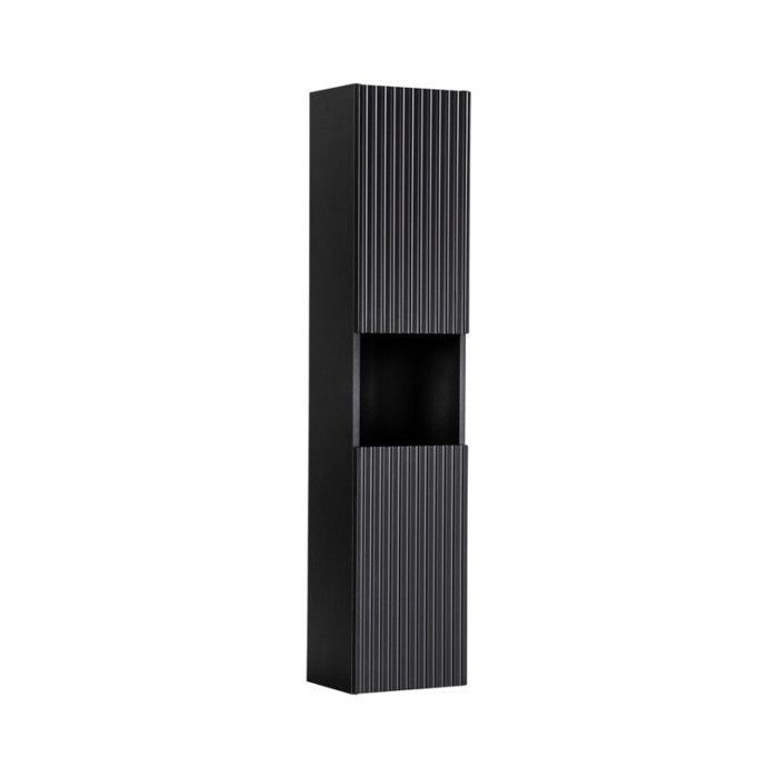 Badkamerset - DECORATIE - Astral Black - 120 cm - 2 wastafels - Zwarte kolom