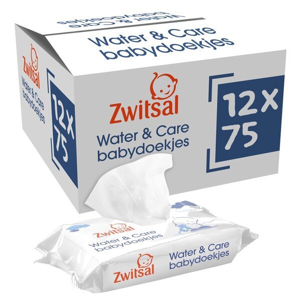 Zwitsal Water & Care bērnu mitrās salvetes<br>12 x 75 gab.