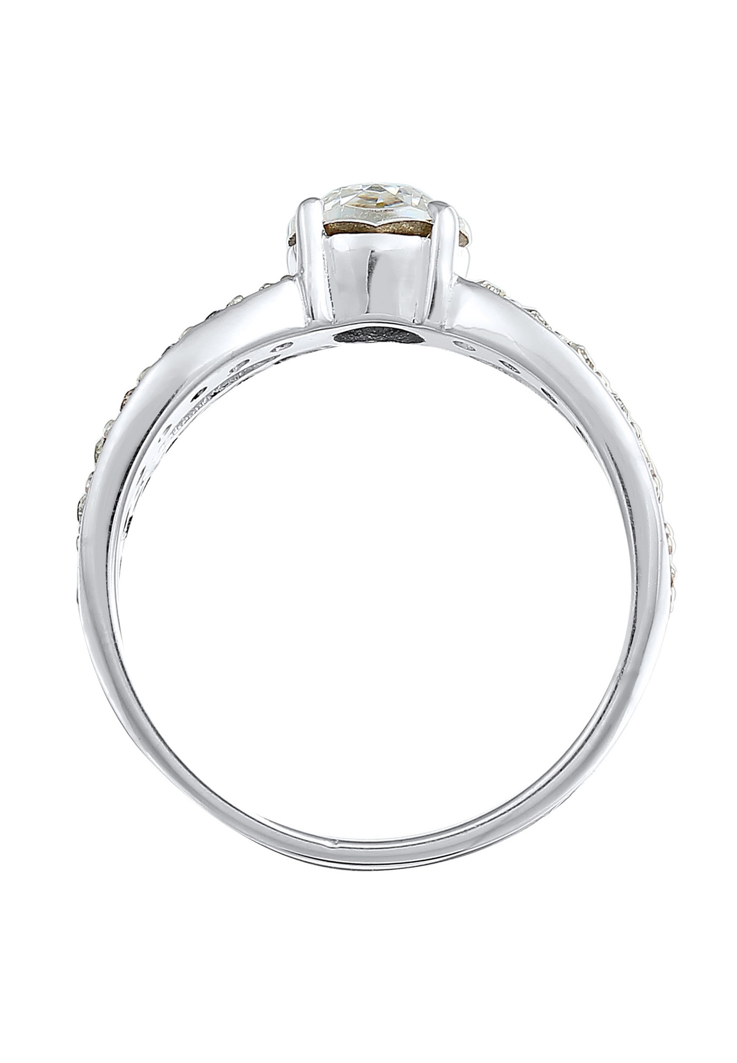 Elli Femmes Solitaire Glamoureux avec cristal en argent sterling 925