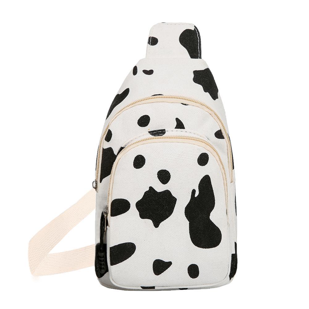 Marsupio da donna in tela color latte di mucca, comodo, chic, alla moda, per il tempo libero, porta soldi, porta cellulare, borsa a tracolla, marsupio da viaggio.