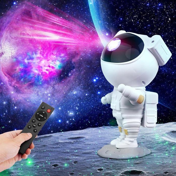 Proyector de astronauta, proyector de galaxia, cielo estrellado, luz nocturna con nebulosa, control remoto, rotación de 360° ajustable.