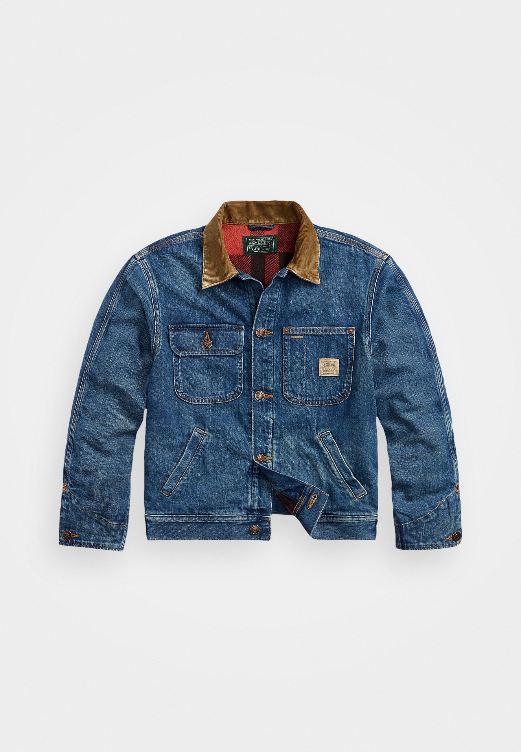 Polo Ralph Lauren CORDUROY-COLLAR DENIM JACKET - Dongerijakke - blue denimPolo Ralph Lauren