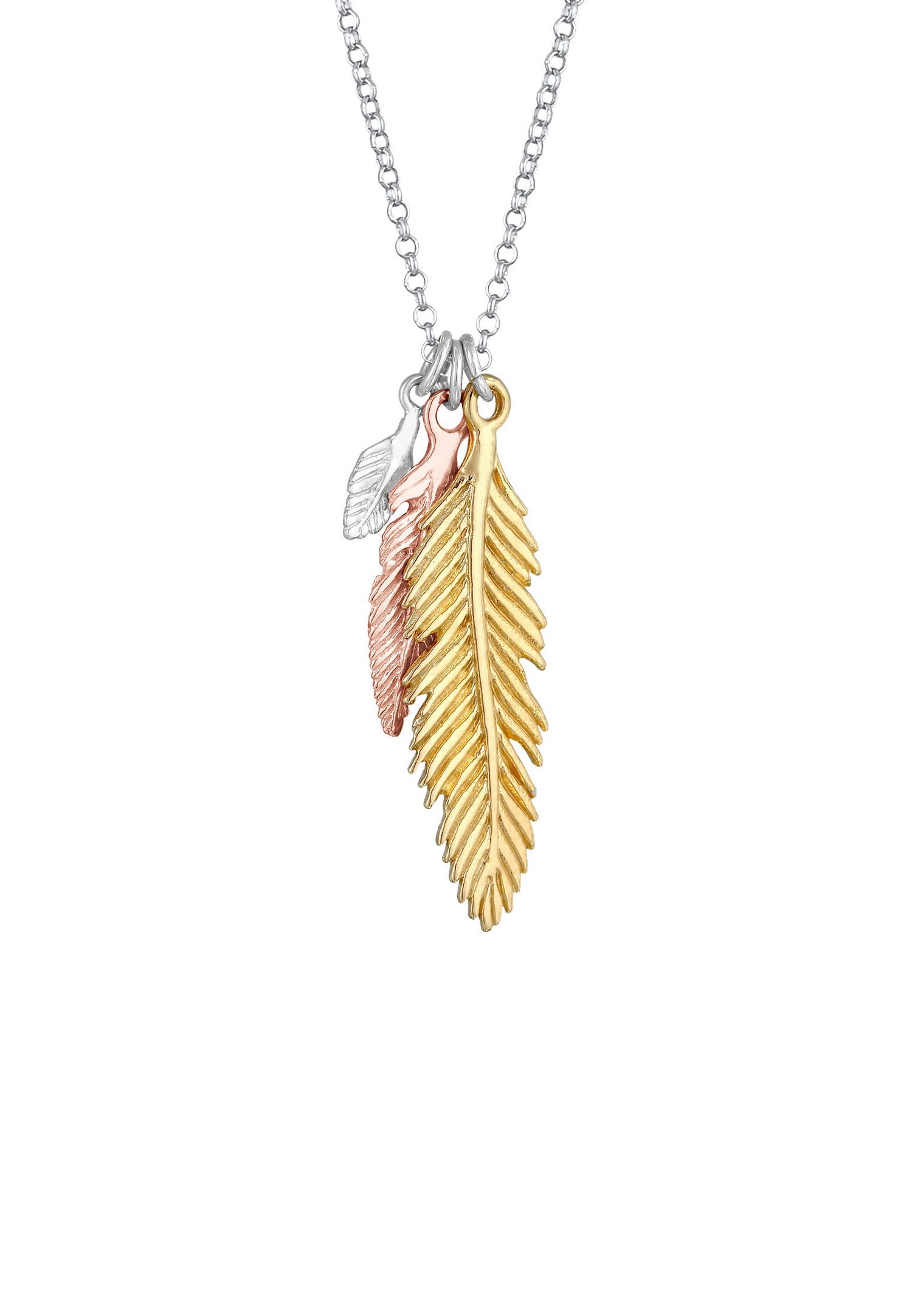 Elli Femme plume boho tricolore en argent sterling 925