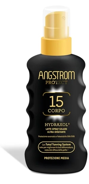 ANGSTROM PROTECT Protetor solar em spray ultra hidratante Angstrom FPS 15 para o corpo 175 ml para um bronzeado duradouro