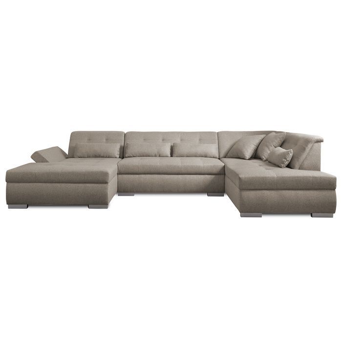 Vermont - Sofá panorámico de esquina derecha - 7 plazas - XXL - Beige