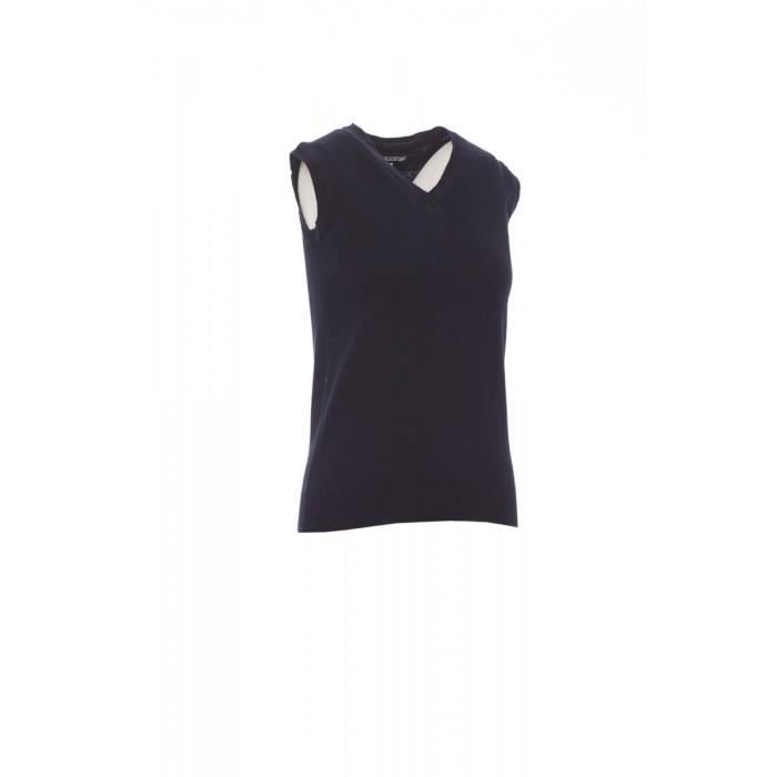 Sweatshirt femme - Payper - Desk - Col V - Bleu marine - 90% COTON + 10% LAINE