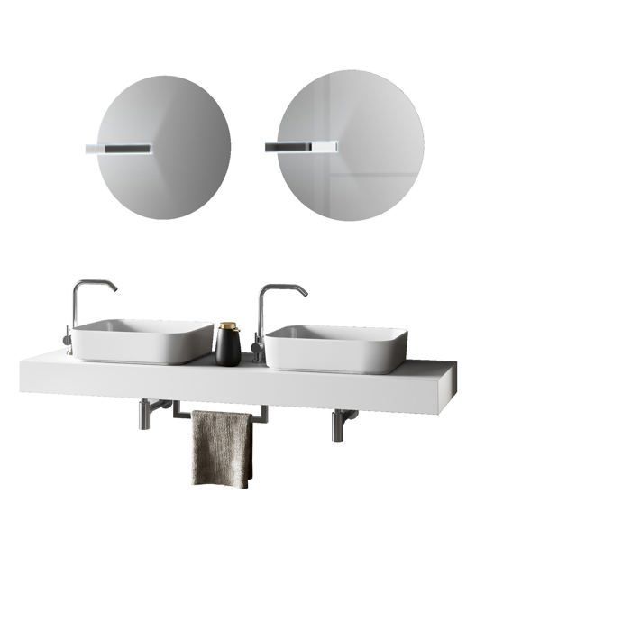 ASTRA white double sink bathroom set