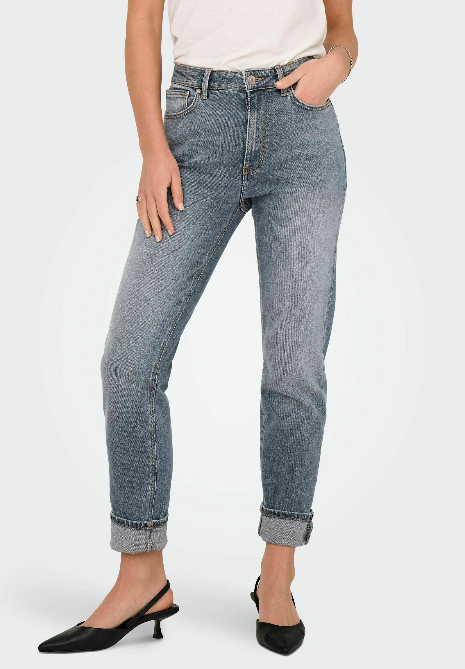 ONLY ONLEMILY HOHE TAILLE - Džínsy slim fit - special blue grey denim