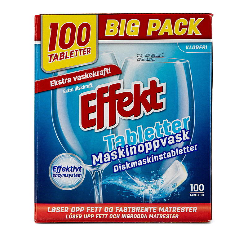 Oppvaskmaskin med 100 tabletter