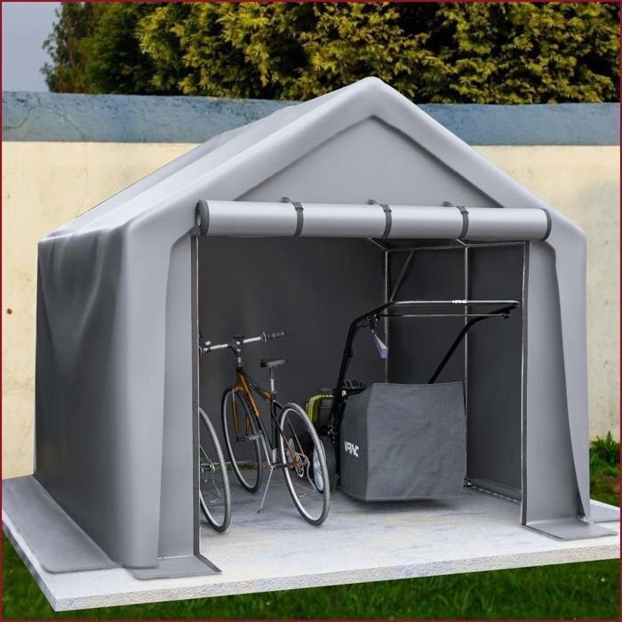 Cochera - Refugio estable, impermeable y multifuncional - Gris oscuro - 244x241x217cm