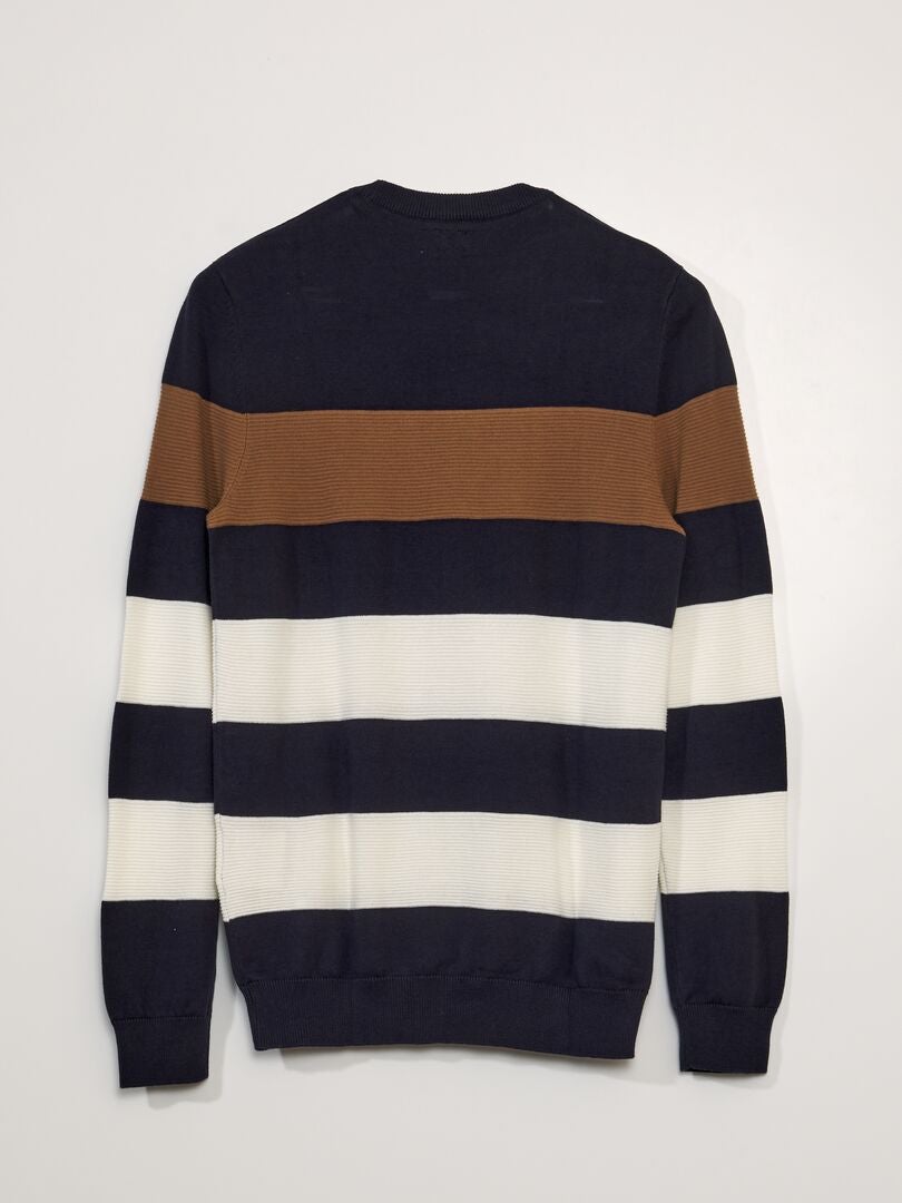 Sweter w paski - NIEBIESKI