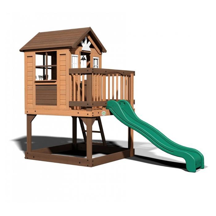 Casetta da gioco in legno su palafitte con scivolo e accessori - Backyard Discovery Echo Heights