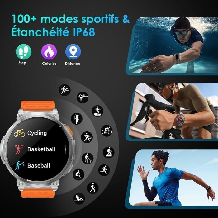 Men's Smartwatch with Bluetooth Calling and 1.85
