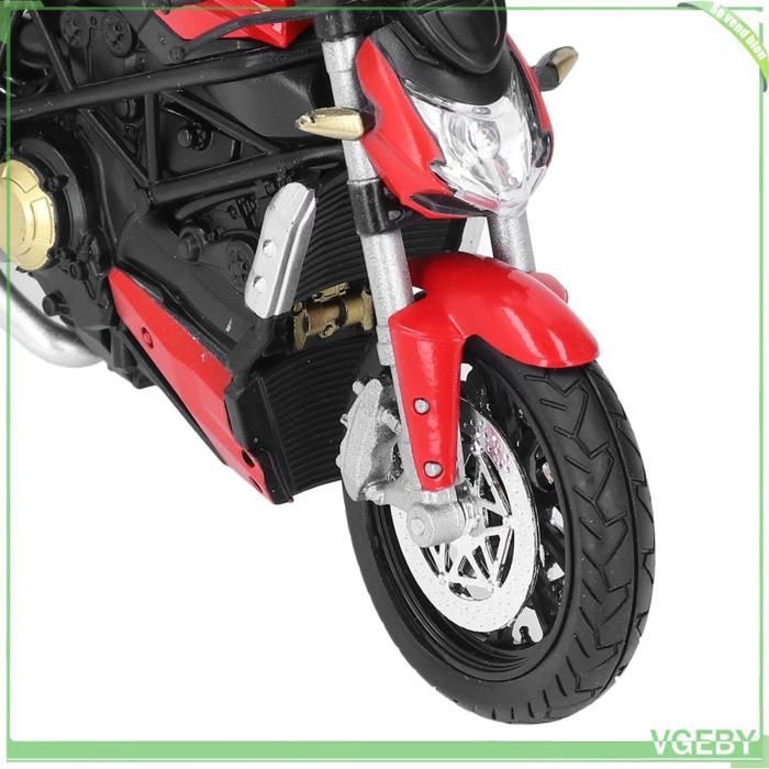 Fafeicy Modellino di moto in lega, scala 1:12, modello realistico, giocattolo interattivo, rosso