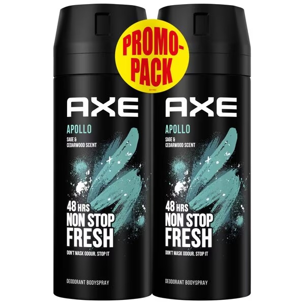 Axe Apollo дезодоранс и спреј за тело<br>2 x 150ml