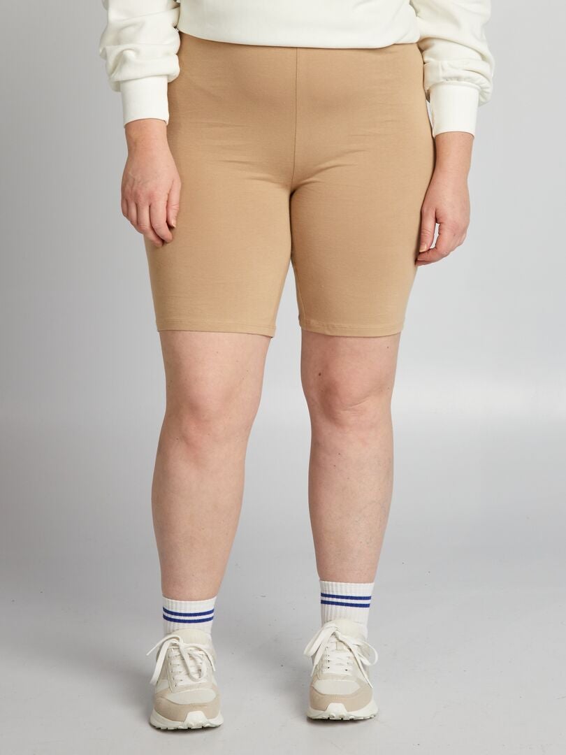 Effen jersey fietsbroekje - BEIGE