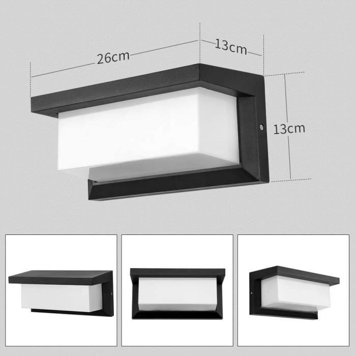Aplique de pared exterior moderno, LED de 18 W, resistente al agua IP65, aluminio, color antracita, iluminación decorativa, para patio y jardín.
