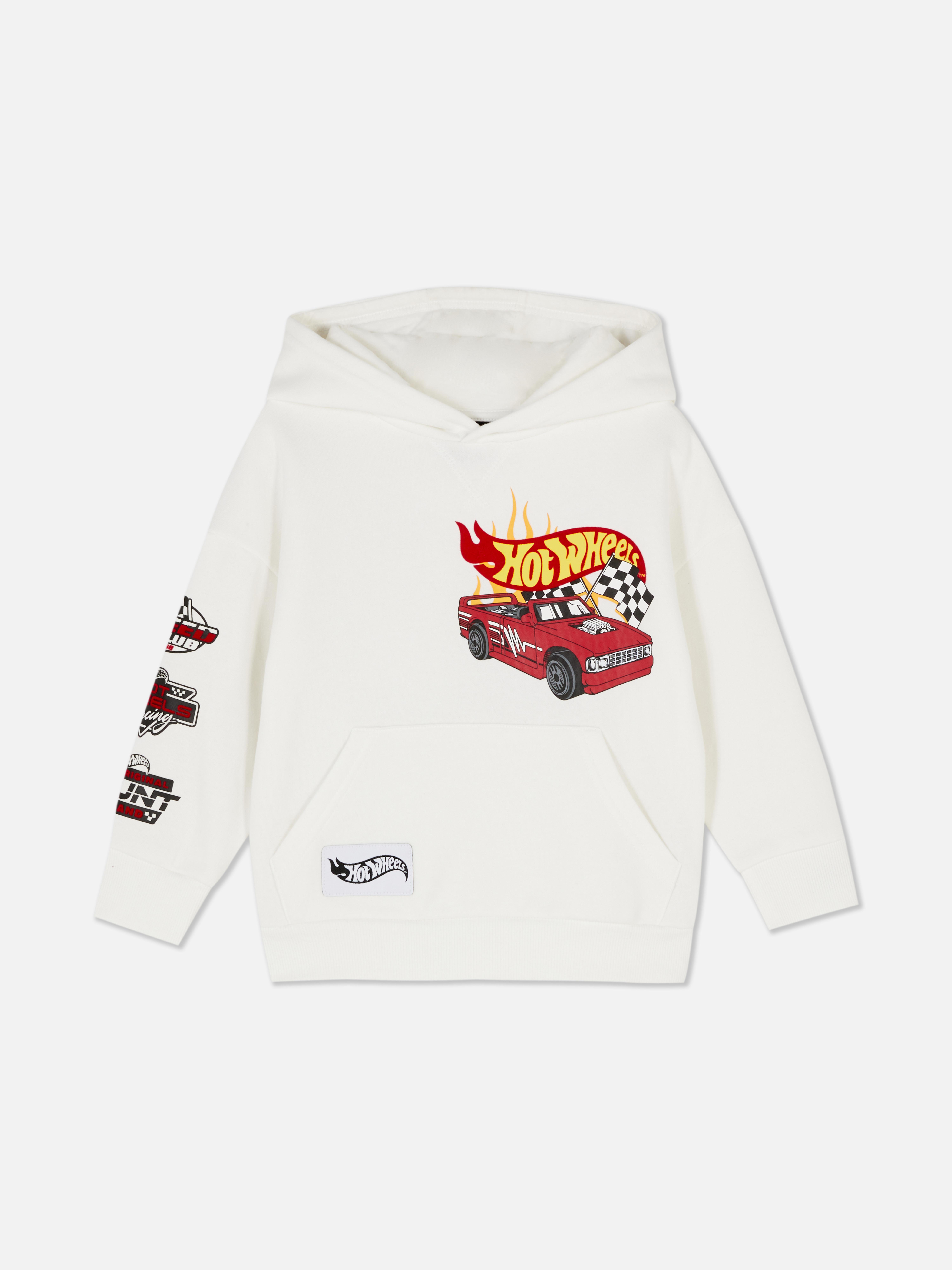 Hot Wheels Print Hoodie Ein Hoodie mit geräumiger Kapuze, Kängurutasche und Hot Wheels Print
