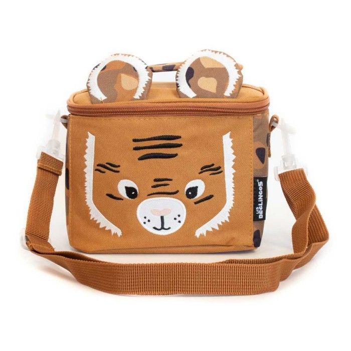 Les Déglingos Insulated Lunch Bag - Tiger - Nylon - Child - Brown - Orange