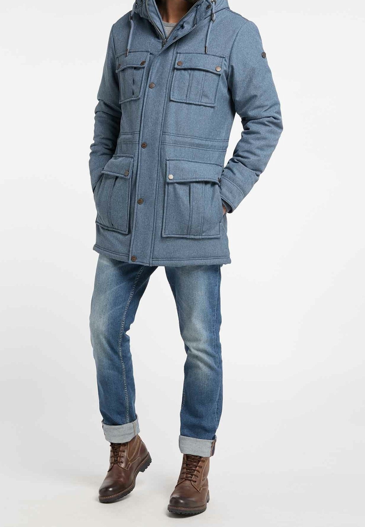 DreiMaster Płaszcz zimowy - niebieski