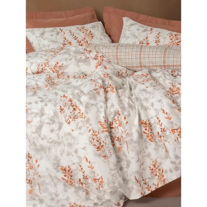 Set di biancheria da letto - 1 copripiumino 220 x 240 cm + 2 federe 60 x 60 cm - 100% cotone rinforzato - Cannella