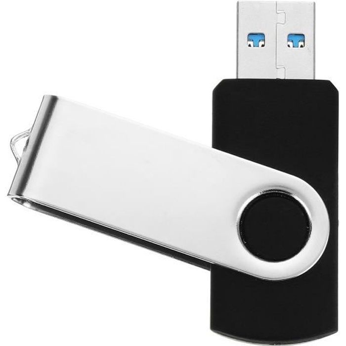 Pen drive giratório TEMPSA de 256 GB, USB 3.0, de alta velocidade, preto.
