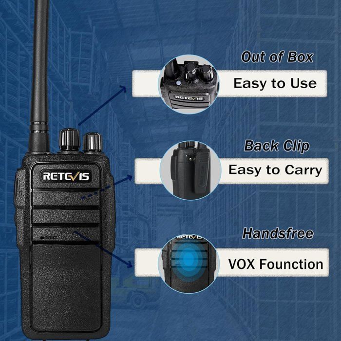Walkie Talkie Retevis RT21 de largo alcance, profesional, VOX, 16 canales, radio bidireccional recargable para rescate (6 unidades)