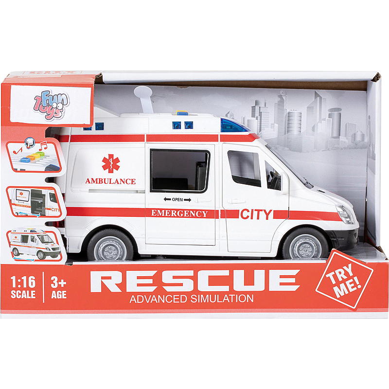 FunToys Ambulance schaal 1:16 zelfrijdend