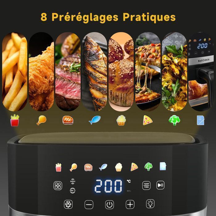 Air Fryer - KOTICIDSIN - KotiCidsin - 8.5 L - 2000 W - LED Touchscreen