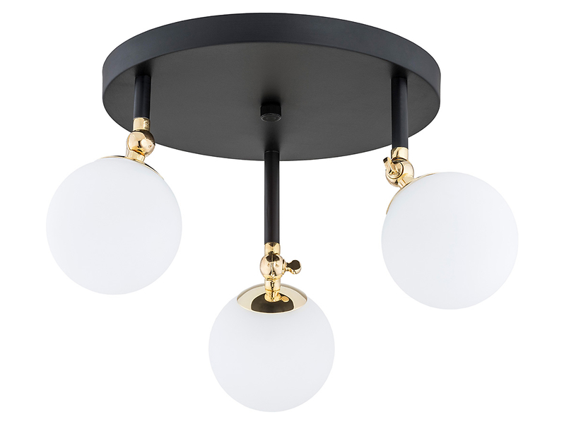Lampa sufitowa Latina 3-punktowa metalowa biało-czarna