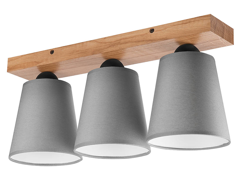 Lampa sufitowa Lula 3-punktowa szaro-brązowa