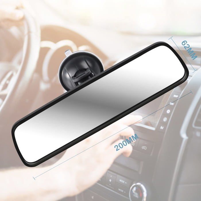 Specchietto retrovisore per guida assistita, specchietto retrovisore universale per auto, specchietto retrovisore interno universale con ventosa 200 x 60 mm
