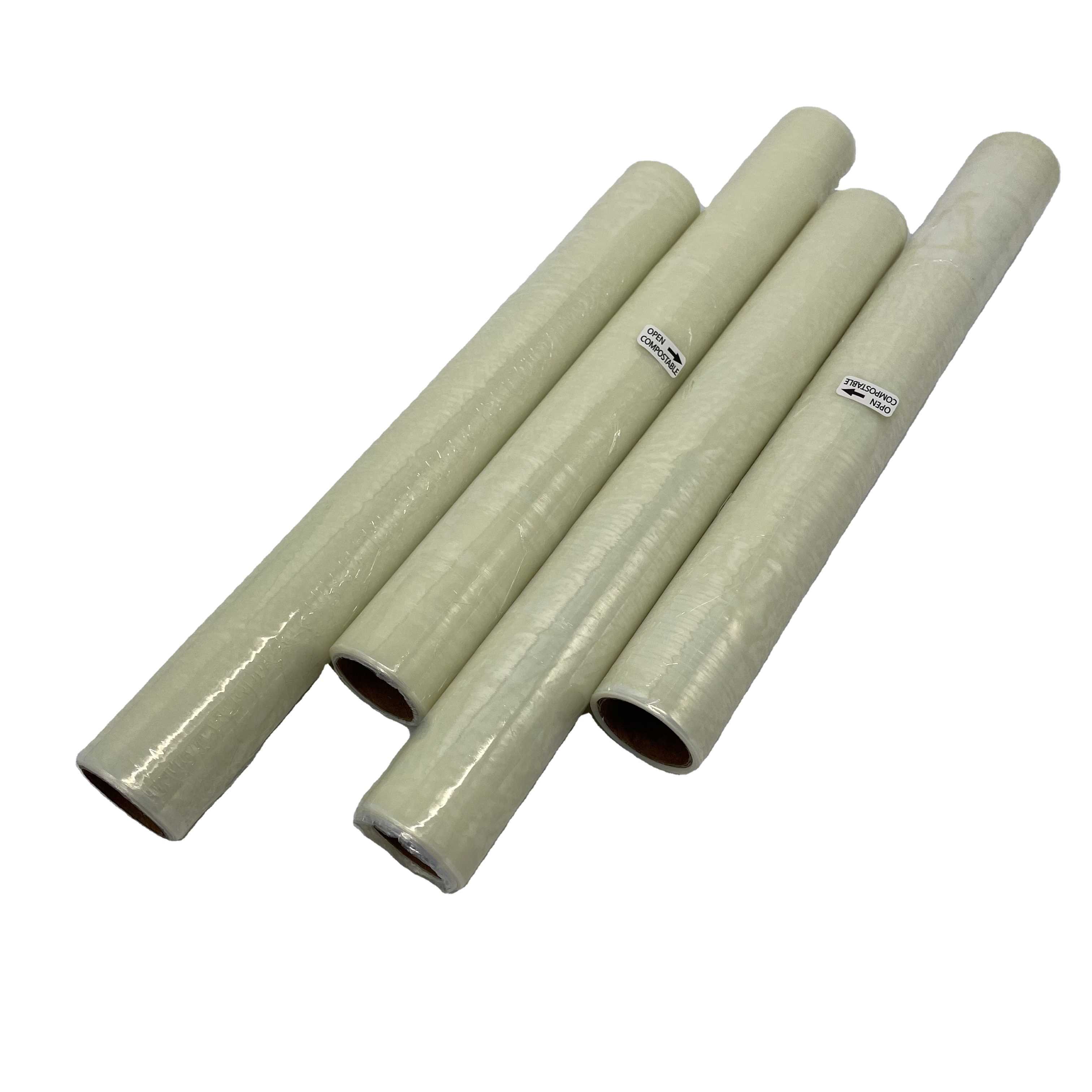 Envoltorios desechables de PLA ecológicos de 12 pulgadas, 610 m, 13 micras de grosor, 100 % biodegradables, para carne, frutas y aperitivos.