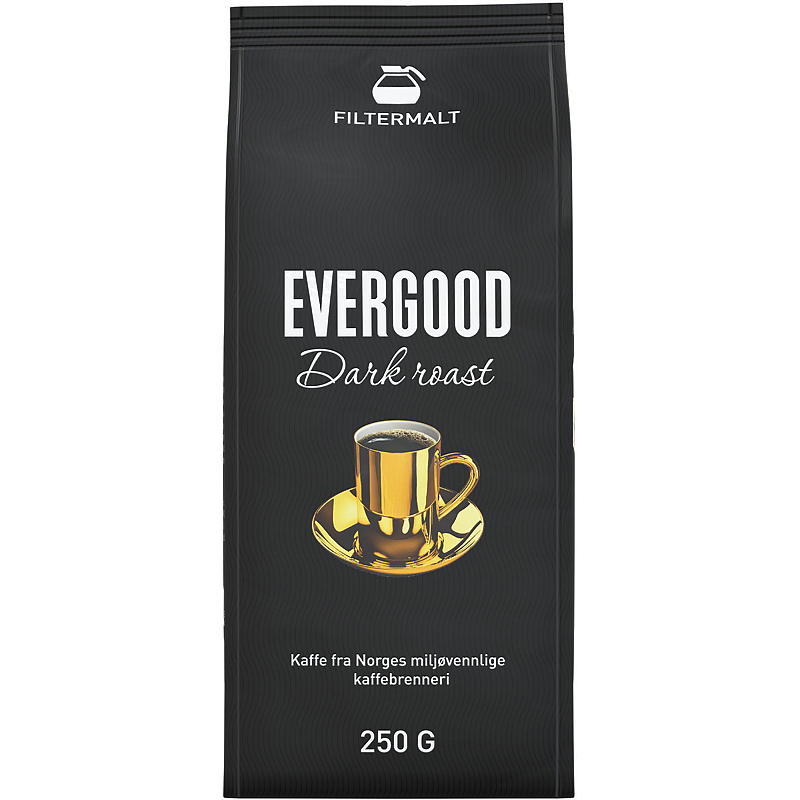 Evergood filterkaffepulver 250 g, mörkrostat Evergood