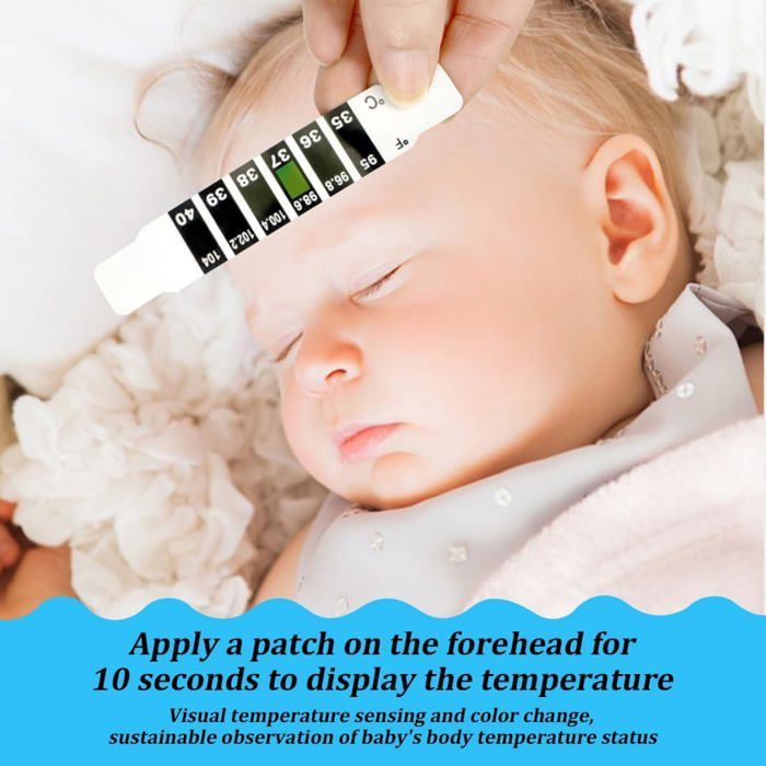 11pcs Bandes de Thermomètre Frontal,Thermometre Bande Frontale de Bébés et Enfants de Fièvre pour Vérifier la Température de Bébé