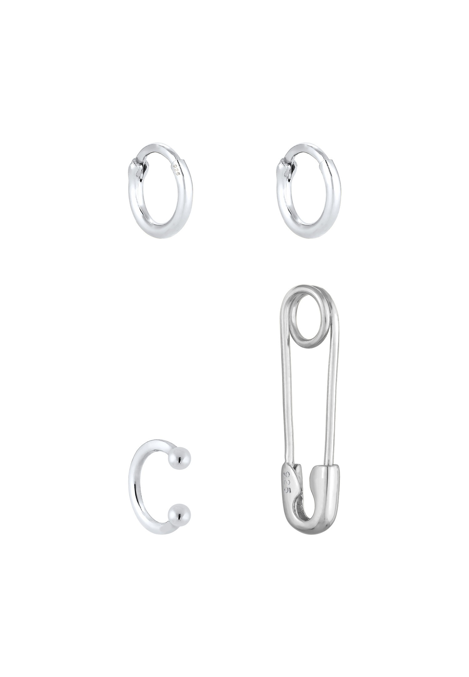 Elli Épingle de Sûreté Earcuff Femme - (925/1000) Argent Plaqué Or