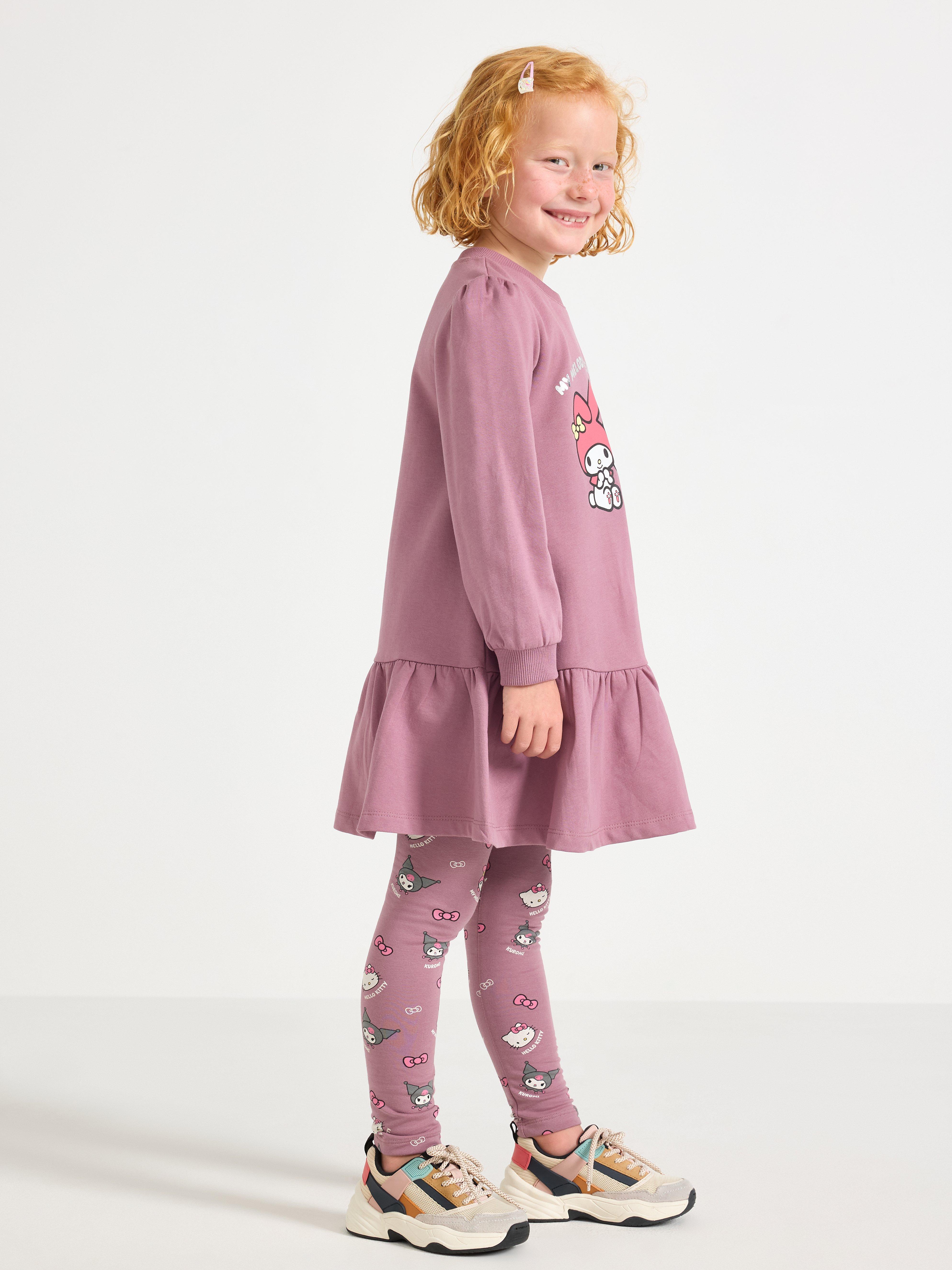 Hello Kitty-kjole med børstet innside, støvet lilla