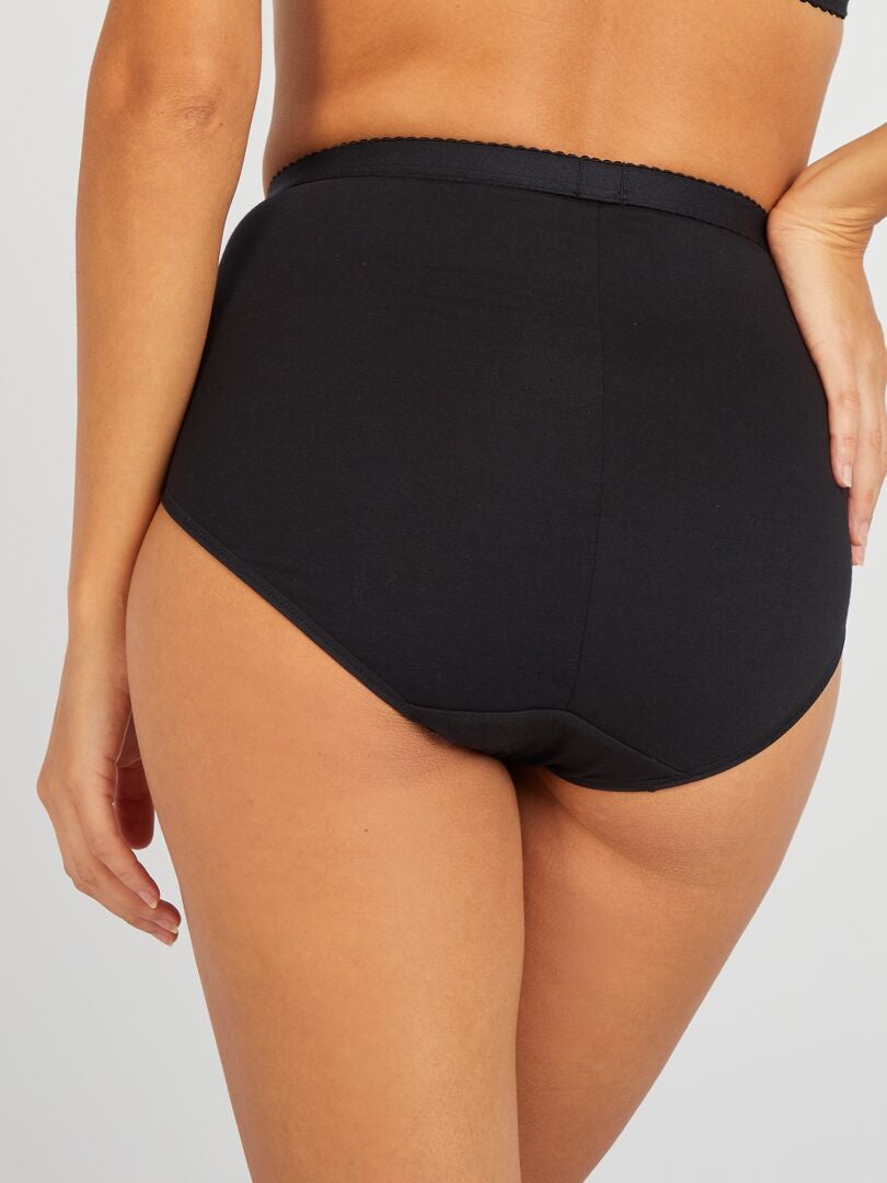 'Sans Complexe' slip met hoge taille - ZWART