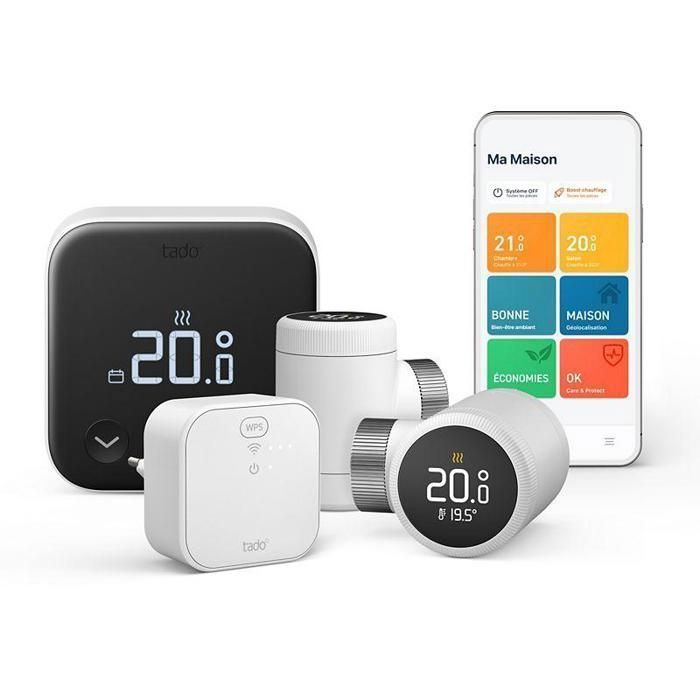 Thermostat connecté Tado X kit filaire 2 têtes