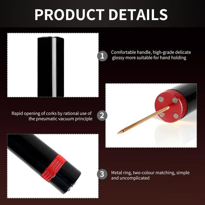 Sacacorchos con bomba de aire, descorchado rápido, accesorio de sumiller, regalo de vino para fiestas.